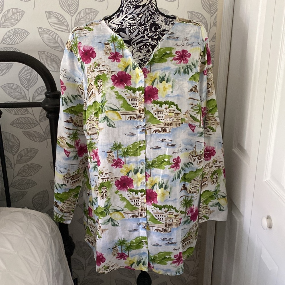 Women’s Cynthia Rowley linen button front blouse/jacket - Picture 2 of 10
